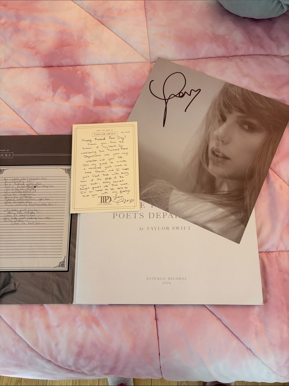 Signed Taylor Swift Tourtured Poet Department Vinyl